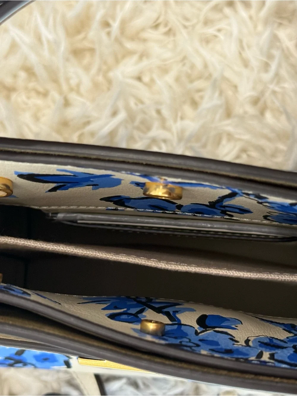 Tory Burch Lee Radziwell Petite Double Bag Ivory/Cobalt Blue
